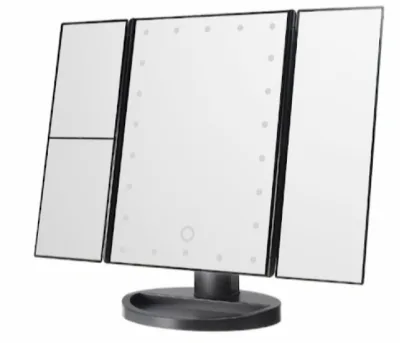 Oglinda cosmetica LED extensibila cu buton tactil