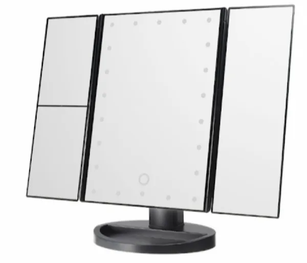 Oglinda cosmetica LED extensibila cu buton tactil