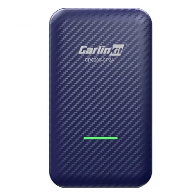 Adaptor pentru CarPlay si Android Auto wireless CarlinKit 4.0 CP2A   Albastru, WiFi 5G, Bluetooth, Conectare automata