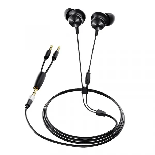 Casti in-ear cu fir Bluedio Li, Difuzor de 13mm, 115dB, 32Ω, Microfon HD, Jack placat cu aur, Design magnetic, Negru