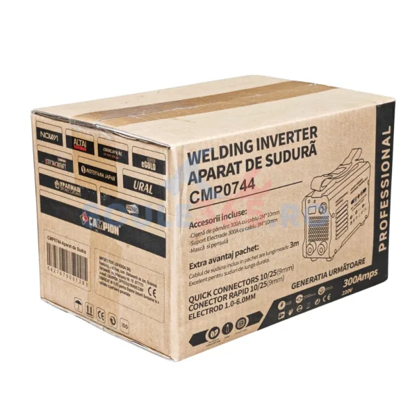 Aparat de sudura invertor URAL MMA 300 Next Generation CMP0744, 300A, 220V, electrozi 1.6-4mm, reglaj 20-300A, IP21S, cablu 300cm, 3kg, racire fortata, semi-profesional