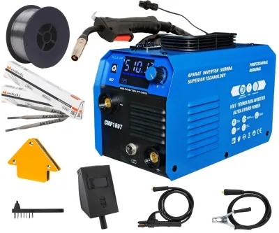 *SUPER PACHET* Aparat de sudura tip Invertor cu sarma 495A, + x2 pachet electrozi 1kg, x1 sarma sudura 1kg, magnet sudura, MMA/MIG/MAG afisaj digital, ventilat, URAL MASH IGBT TEHNOLOGY ULTRA HYBRID POWER, CMP1697