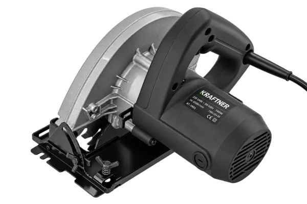 Fierastrau circular 1400W, 5300rot/min, disc 185mm, taiere 65mm la 90°, reglaj unghi 45°, sina de ghidare, KRAFTNER KF-1805