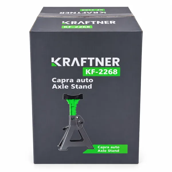 Capra auto (suport ax) 3 tone, inaltime reglabila 30-42 cm, blocare cu clichet, KRAFTNER KF-2268