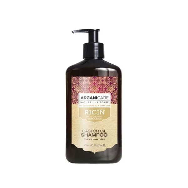 Arganicare Sampon pentru stimularea cresterii parului cu ulei de Ricin, 400 ml