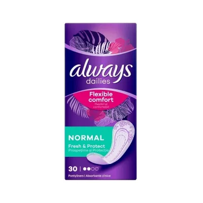 Absorbante zilnice parfumate Platinum Soft&amp;Protect Normal, 30 bucati, Always