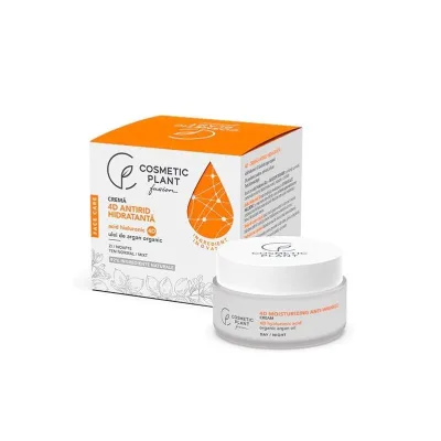 Cosmetic Plant Crema antirid cu acid hialuronic 4D &amp; ulei de argan organic, 50ml