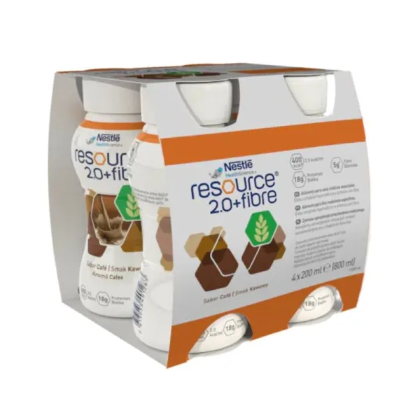 Resource 2.0 Fibre cu aroma de cafea, 4*200 ml, Nestle
